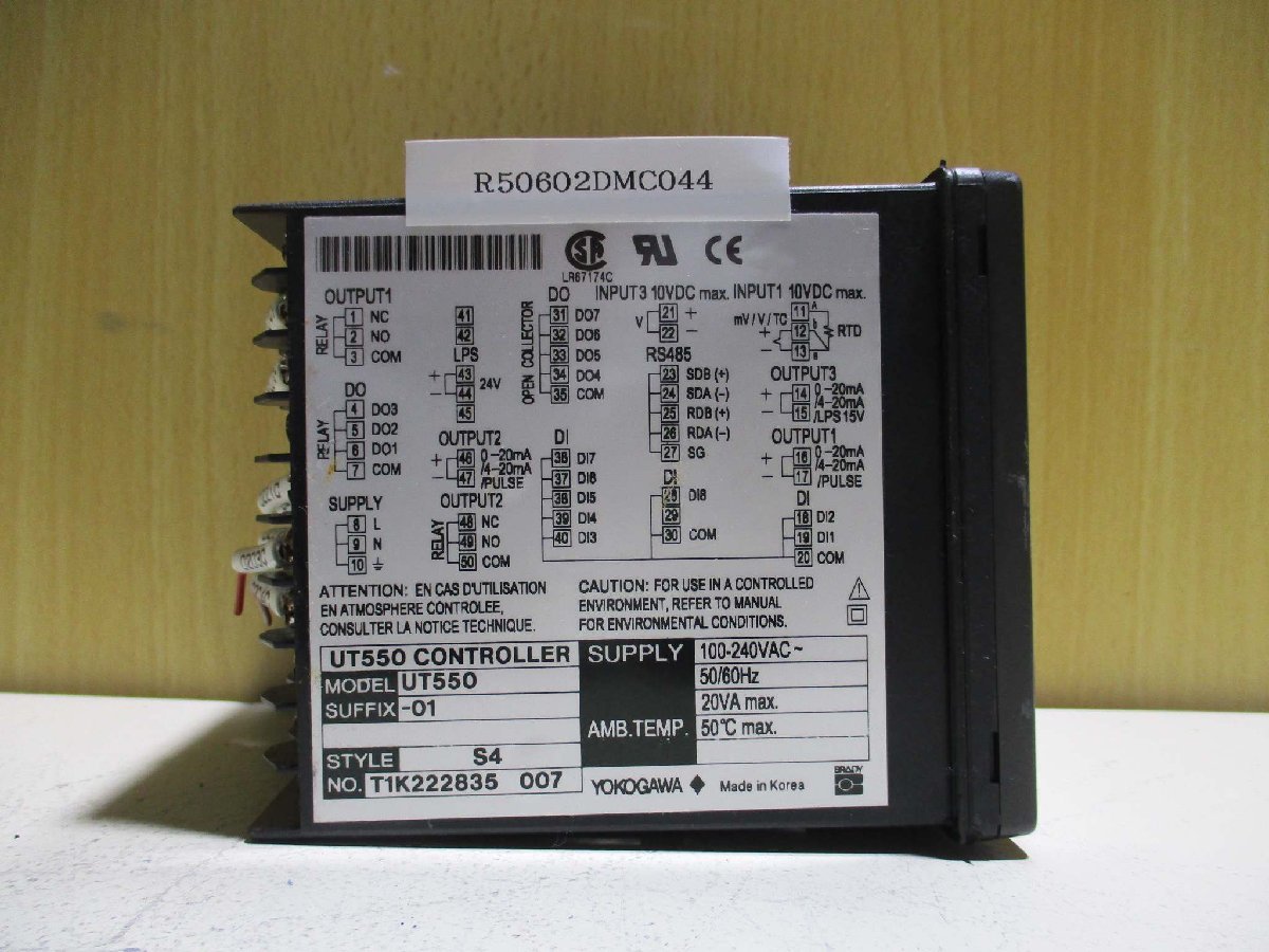 中古 YOKOGAWA CONTROLLER UT550 デジタル指示調節計 100-240VAC 中古 YOKOGAWA CONTROLLER UT550 デジタル指示調節計 100-240VAC