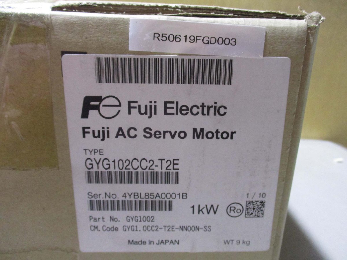 新古 Fuji Electric GYG102CC2-T2E サーボモータ 1000W(R50619FGD003)_画像2