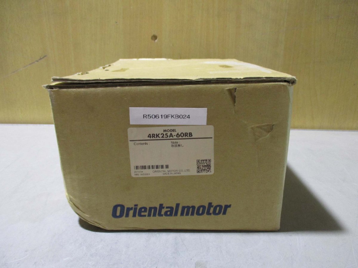 新古 ORIENTAL MOTOR 4RK25A-60RB ウォームギヤードモーター レバーシブルタイプ 100V 0.7/0.75A(R50619FKB024)