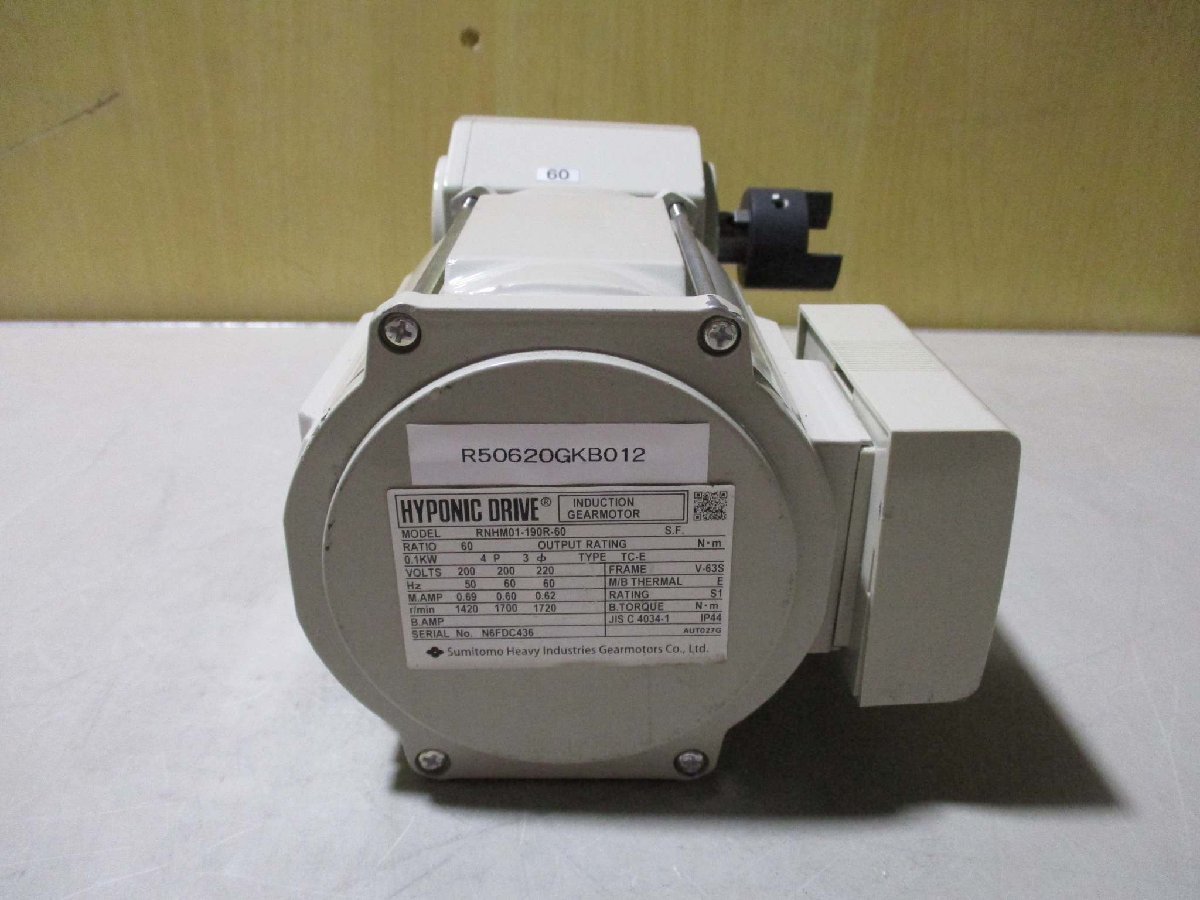 み出品 中古 SUMITOMO HYPONIC DRIVE ハイポニック減速機 RNHM01-190R