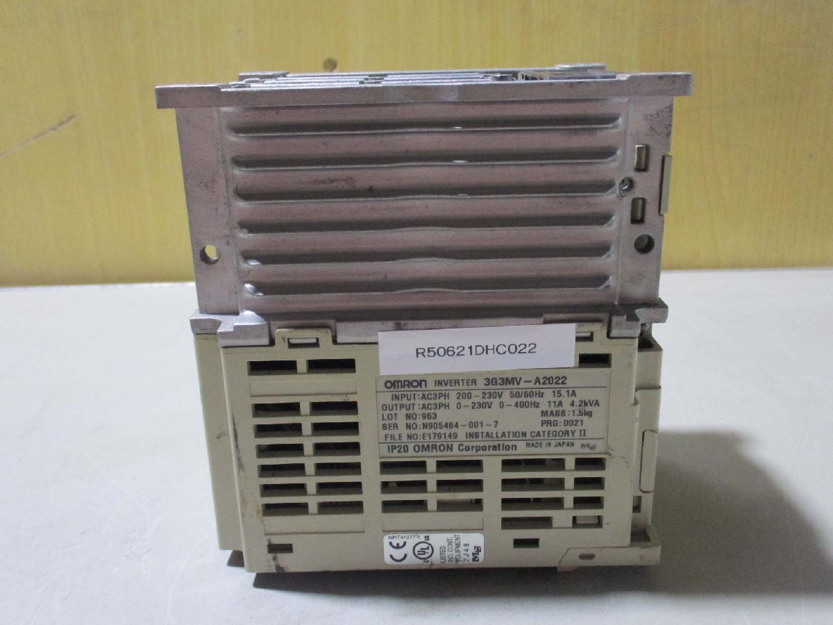 中古 OMRON INVERTER 多機能型小型インバータ 3G3MV-A2022 2.2KW(R50621DHC022)