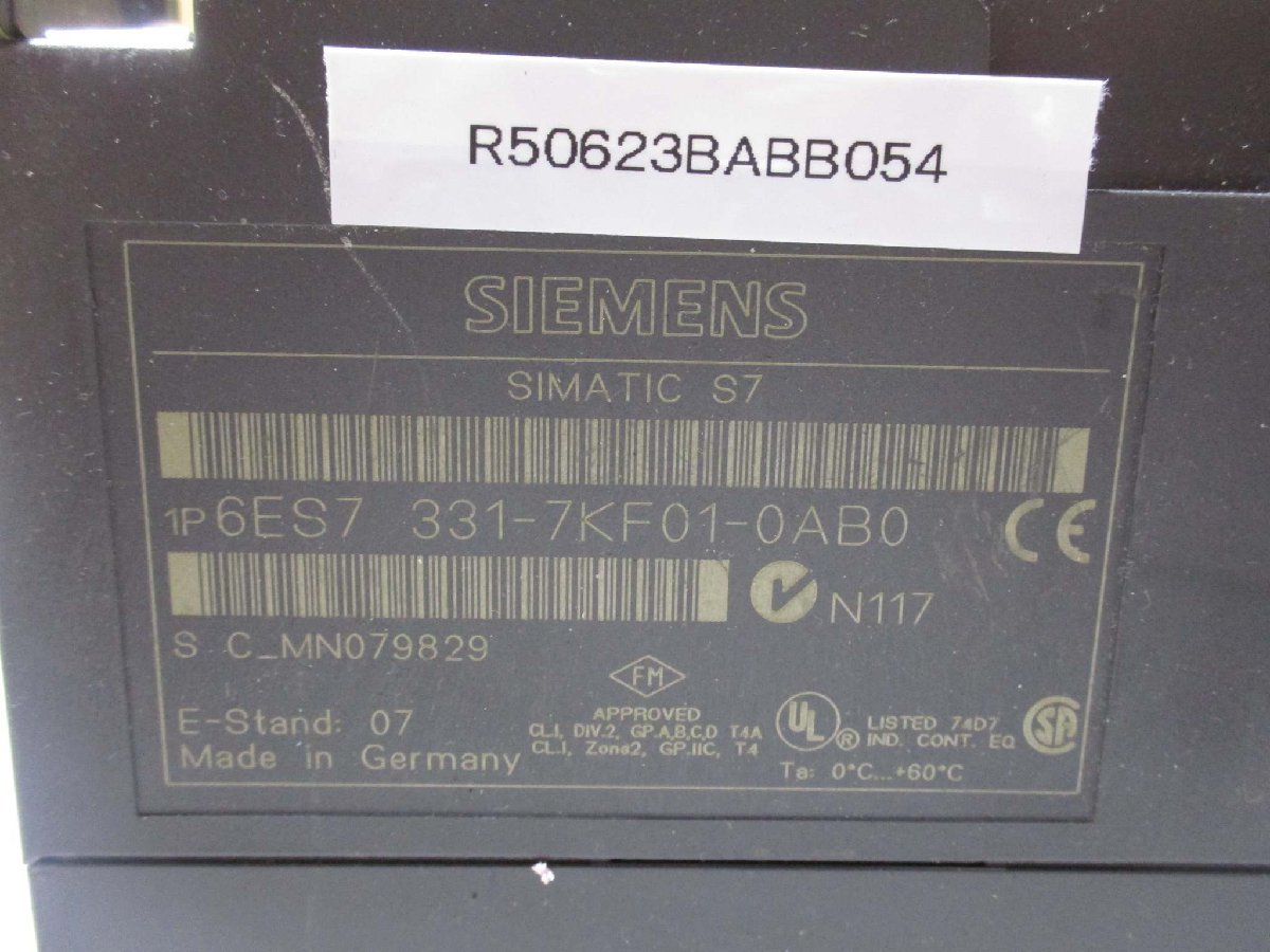 中古 SIEMENS SIMATIC S7 6ES7 331-7KF01-0AB0(R50623BABB054)_画像3