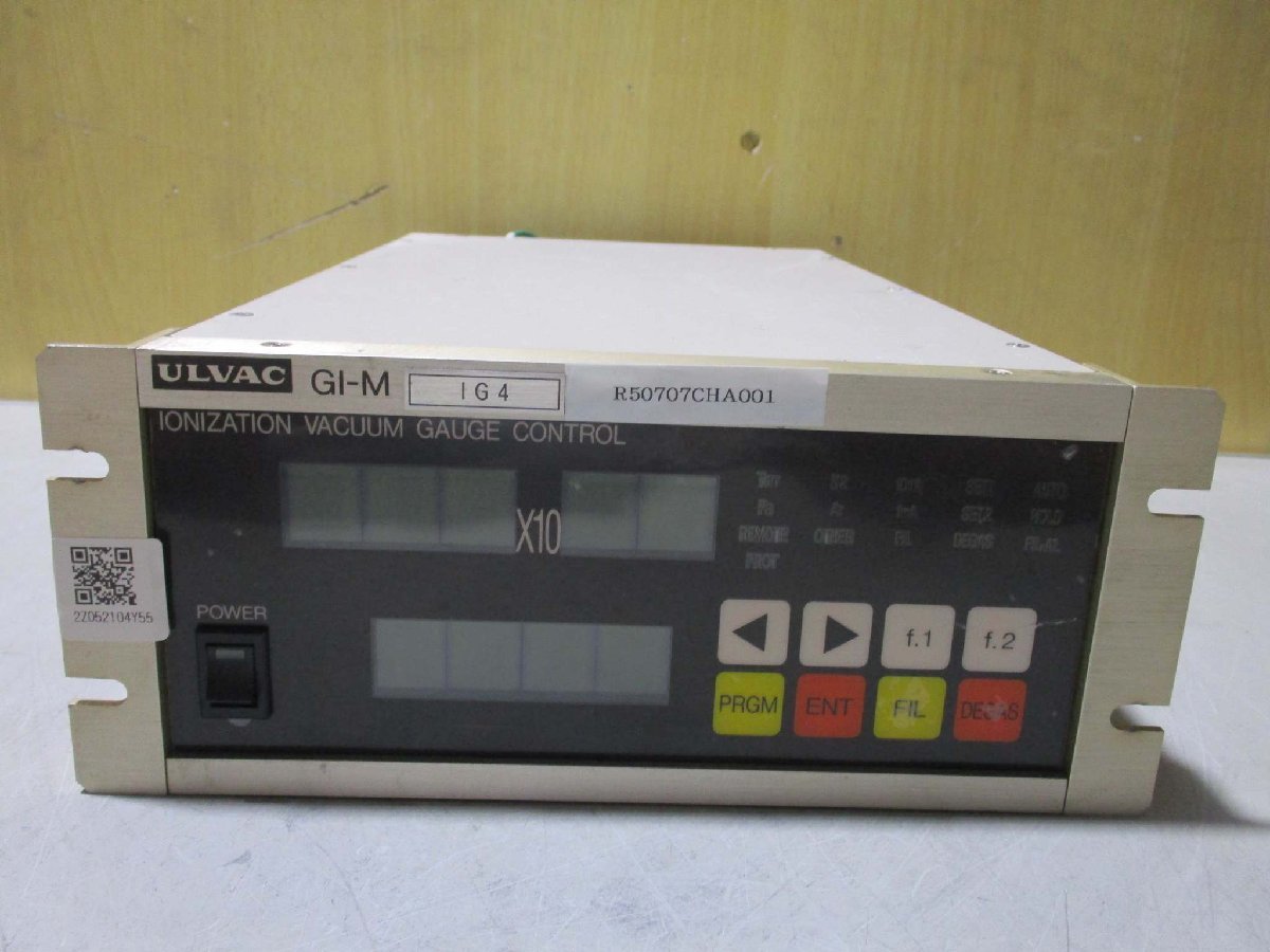中古 ULVAC IONIZATION VACUUM GAUGE CONTROL GI-M 電離真空計制御 通電OK(R50707CHA001)