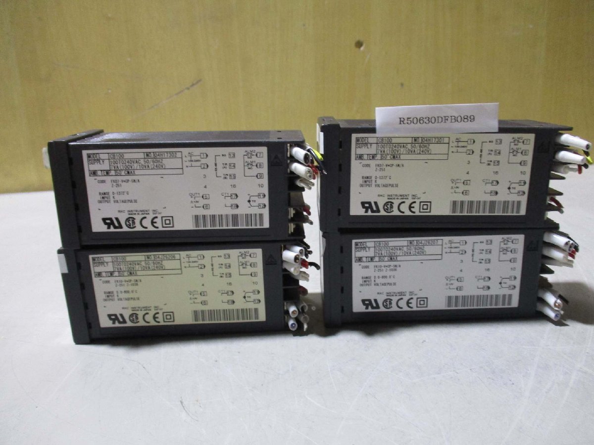 中古 RKC TEMPERATURE CONTROLLER CB100 温度調節器 4セット(R50630DFB089)