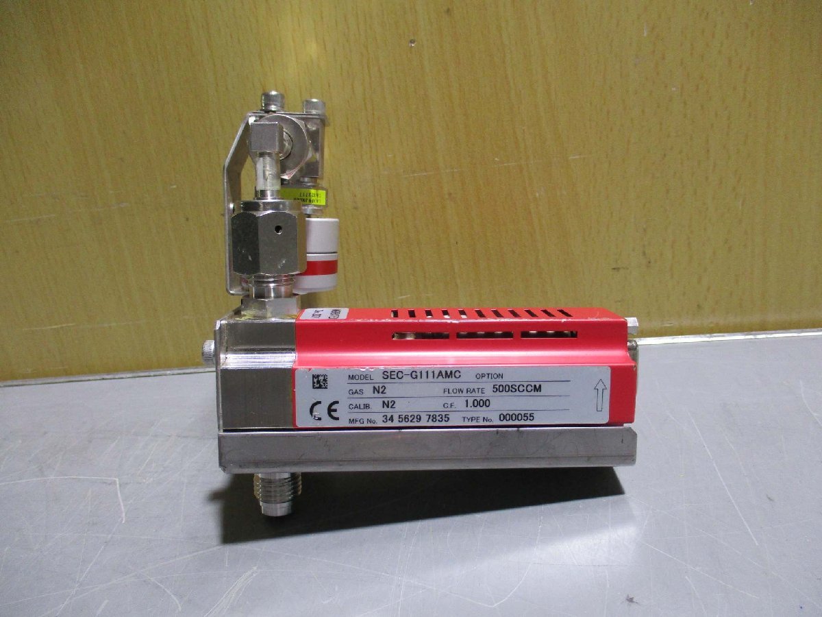中古 HORIBA STEC MASS FLOW CONTROLLER SEC-G111AMC マスフローコントローラー N2 500SCCM /FUJIKIN 0.39~0.59kgf N.C.(R50724JKD098)
