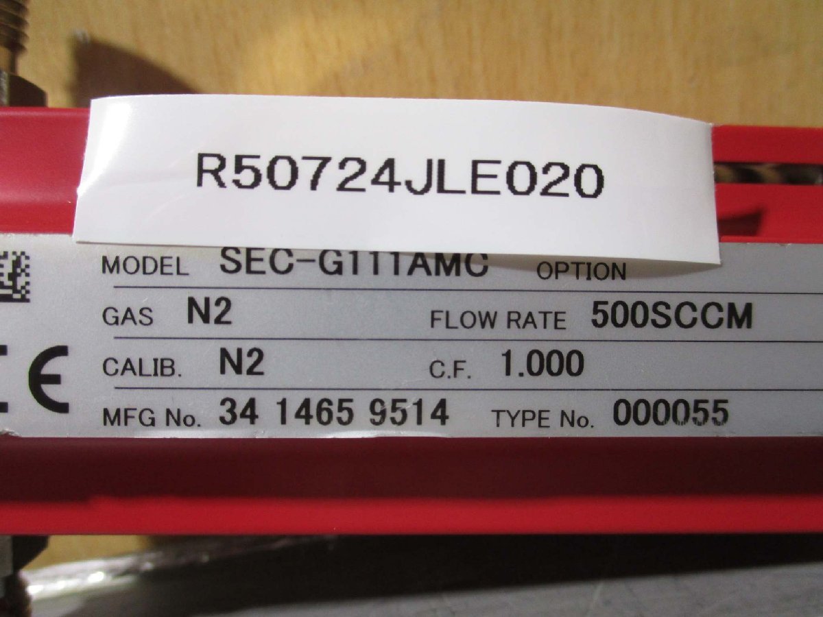 中古 HORIBA STEC MASS FLOW CONTROLLER SEC-G111AMC マスフローコントローラー N2 500SCCM(R50724JLE020)_画像2
