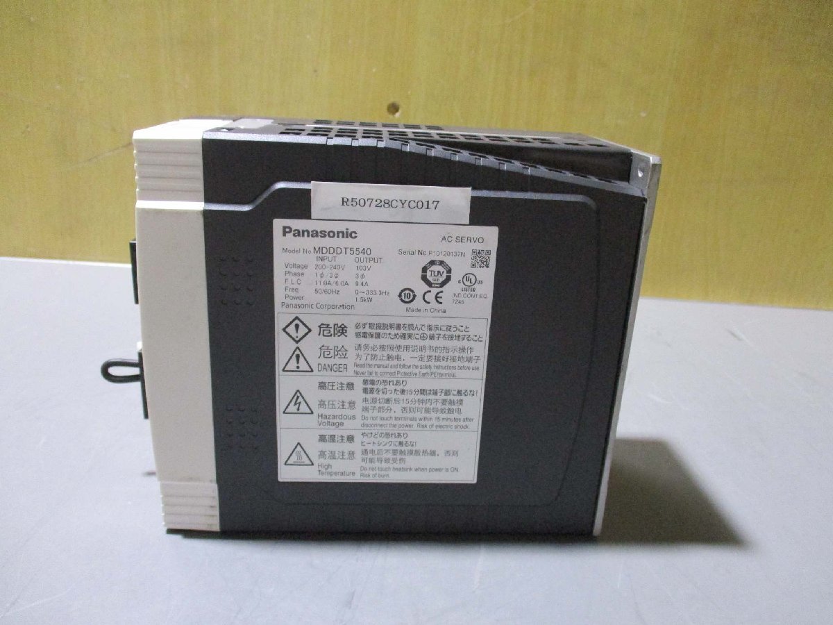 中古 Panasonic AC Servo Driver MDDDT5540 サーボドライバ 1.5kW(R50728CYC017)