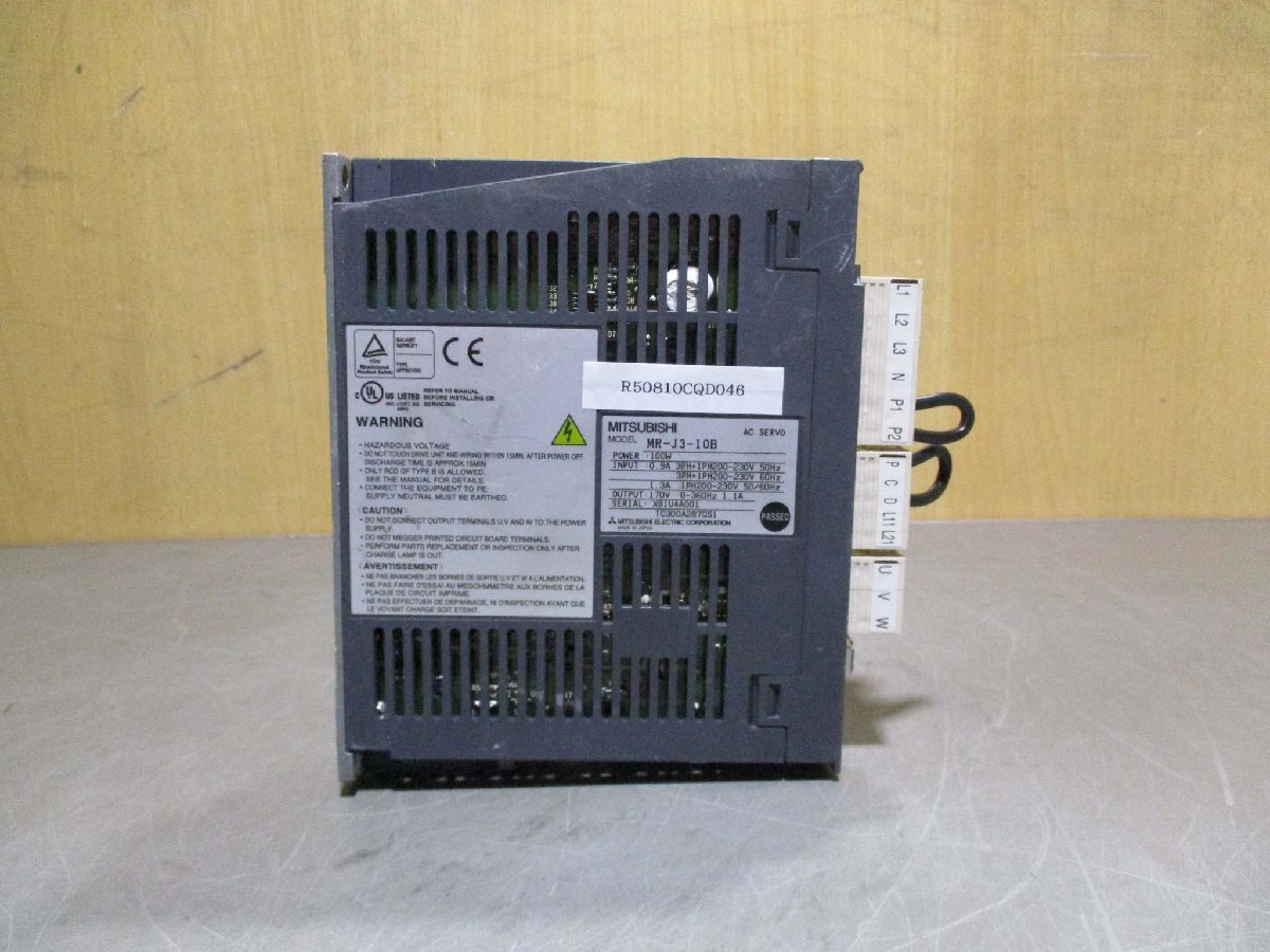 中古 MITSUBISHI AC SERVO MR-J3-10B ACサーボアンプ(R50810CQD046)_画像1