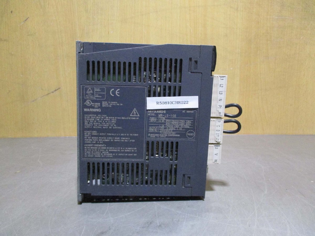 中古 MITSUBISHI AC SERVO MR-J3-10B ACサーボアンプ(R50810CHE022)_画像1