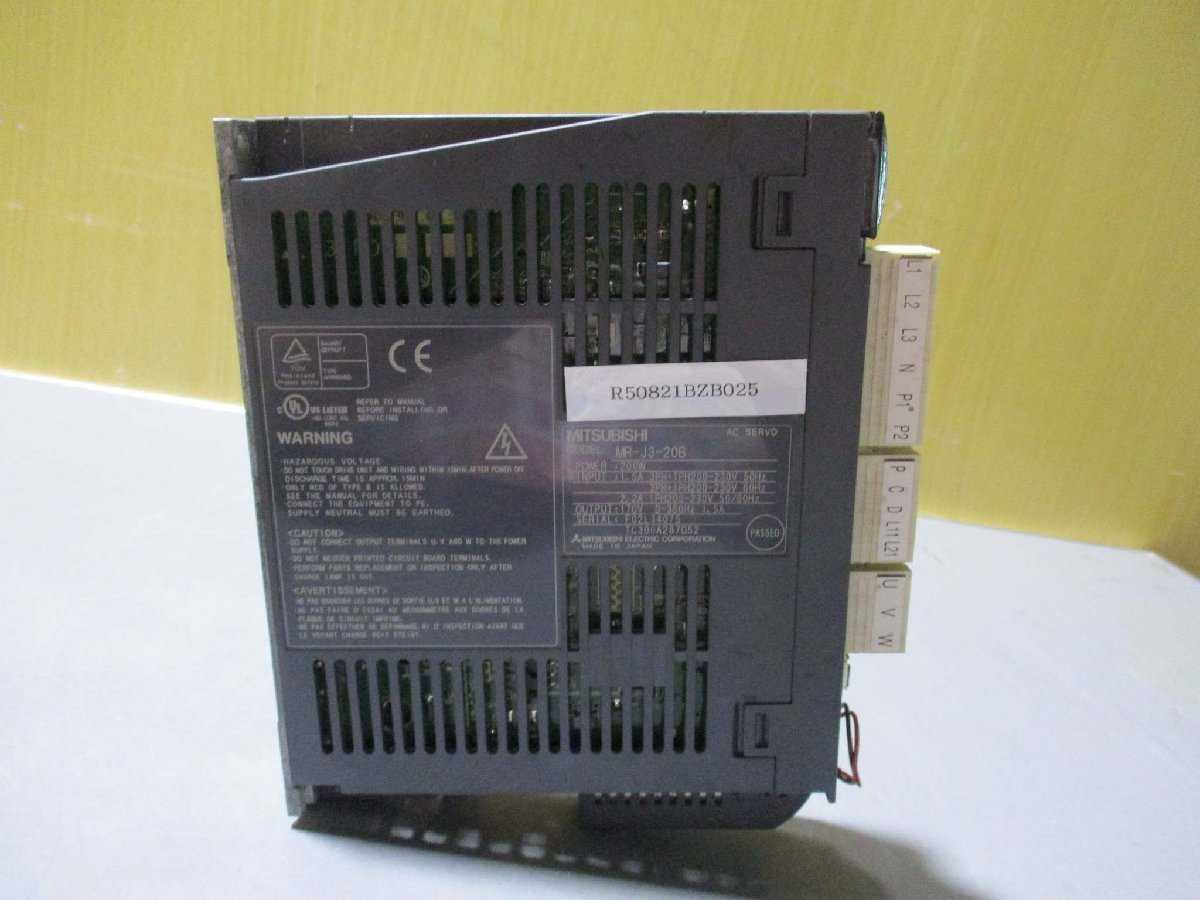 中古 MITSUBISHI AC SERVO MR-J3-20B ACサーボアンプ(R50821BZB025)_画像1