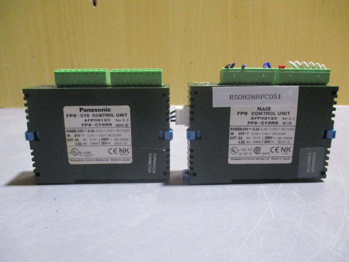 中古 PANASONIC CONTROL UNIT AFP02123 FP0-C10RS 2個(R50828BPC051)