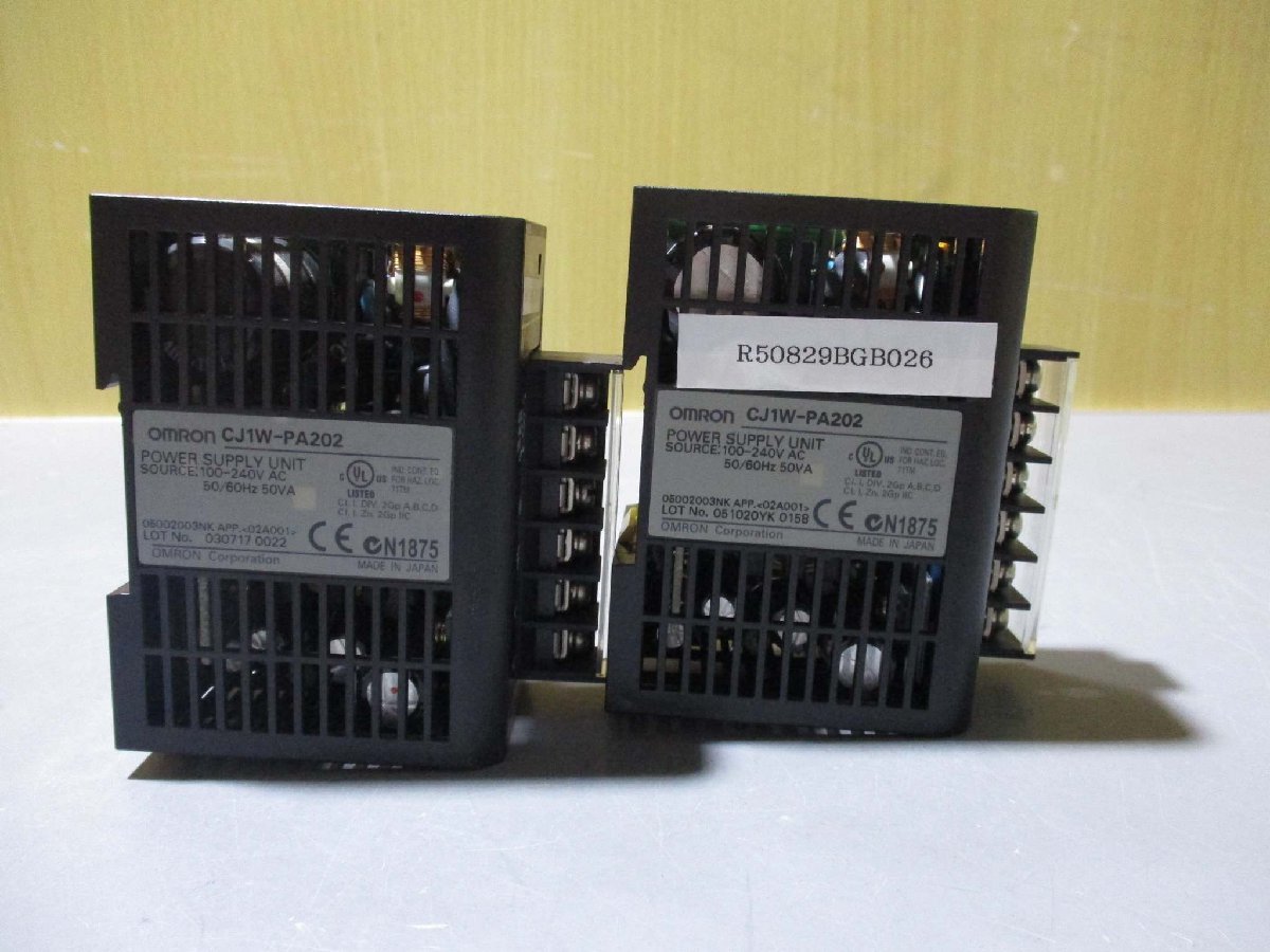 中古Omron CJ1W-PA202 Power supply unit 2個(R50829BGB026)_画像1