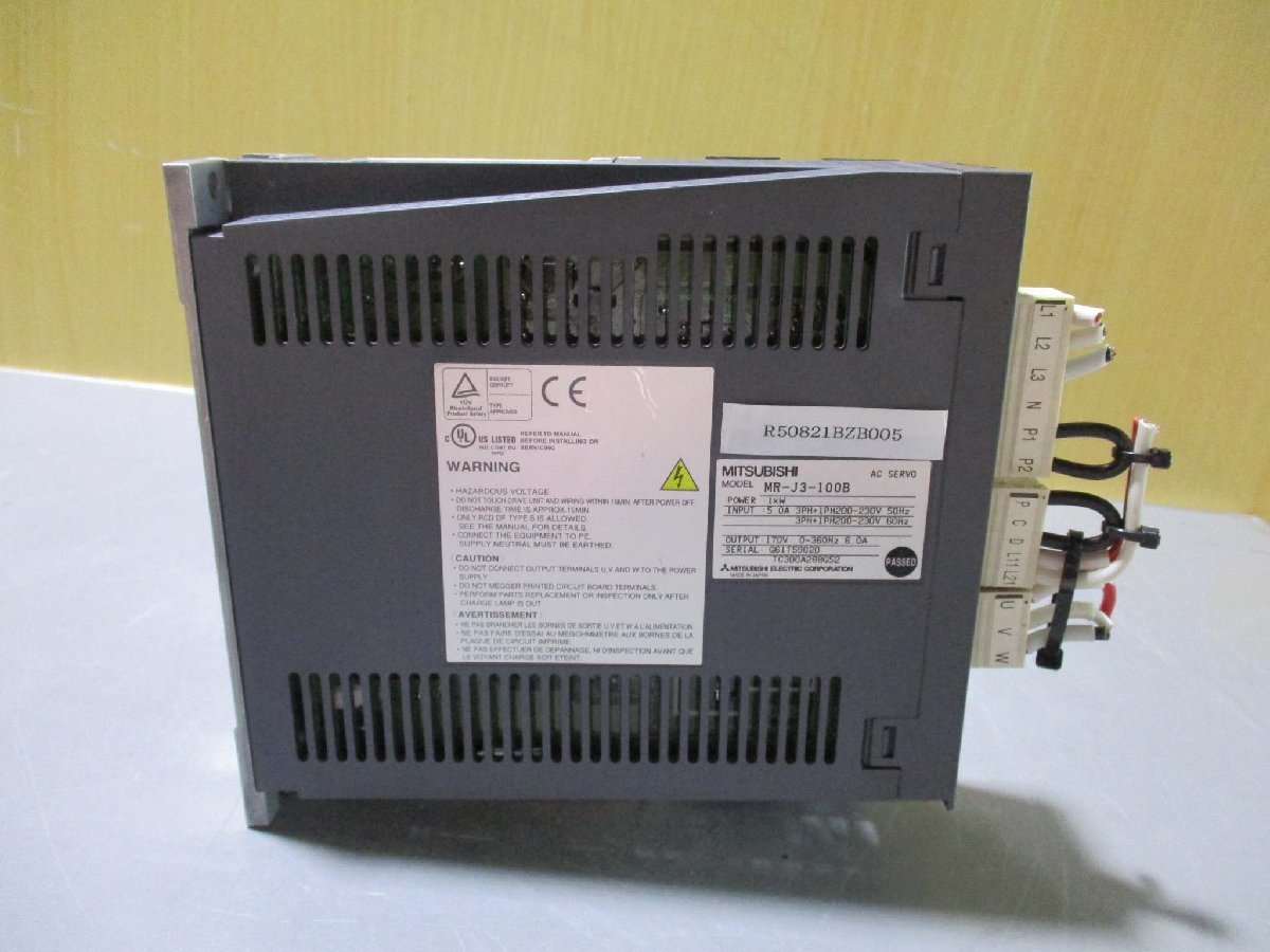 中古 MITSUBISHI 三菱電機 サーボアンプ MR-J3-100B 1000W 170V 6A(R50821BZB005)_画像1