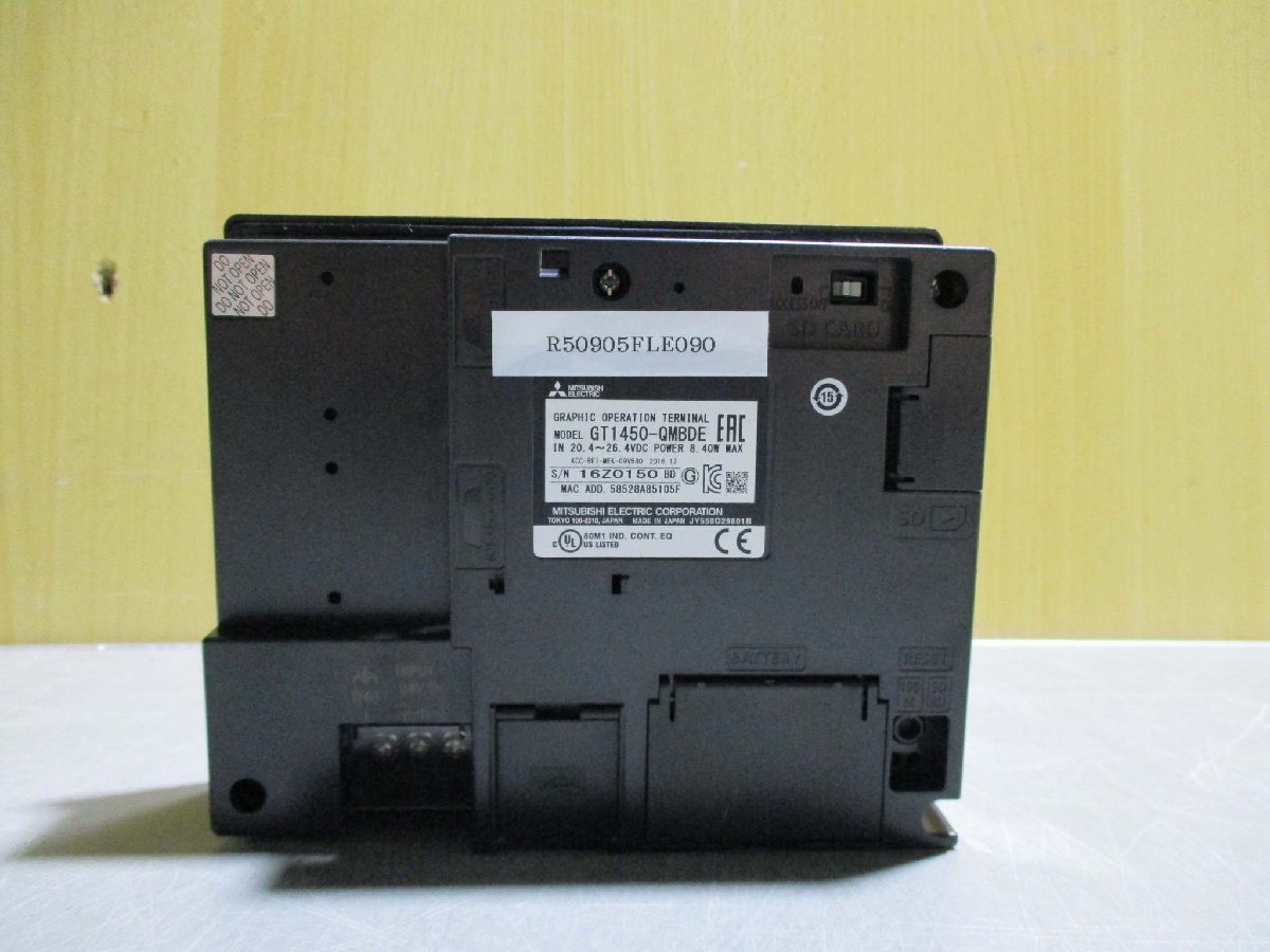 中古 MITSUBISHI GRAPHIC OPERATION TERMINAL GT1450-QMBDE グラフィックオペレーションターミナル 通電OK(R50905FLE090)_画像3