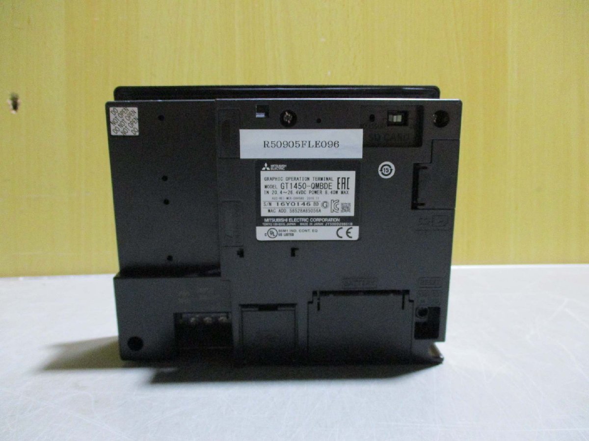 中古 MITSUBISHI GRAPHIC OPERATION TERMINAL GT1450-QMBDE グラフィックオペレーションターミナル 通電OK(R50905FLE096)_画像3