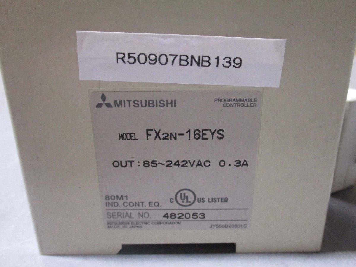 中古 MITSUBISHI FX2N-16EYS Extension Block/FX2N-CNV-BC(R50907BNB139)_画像2