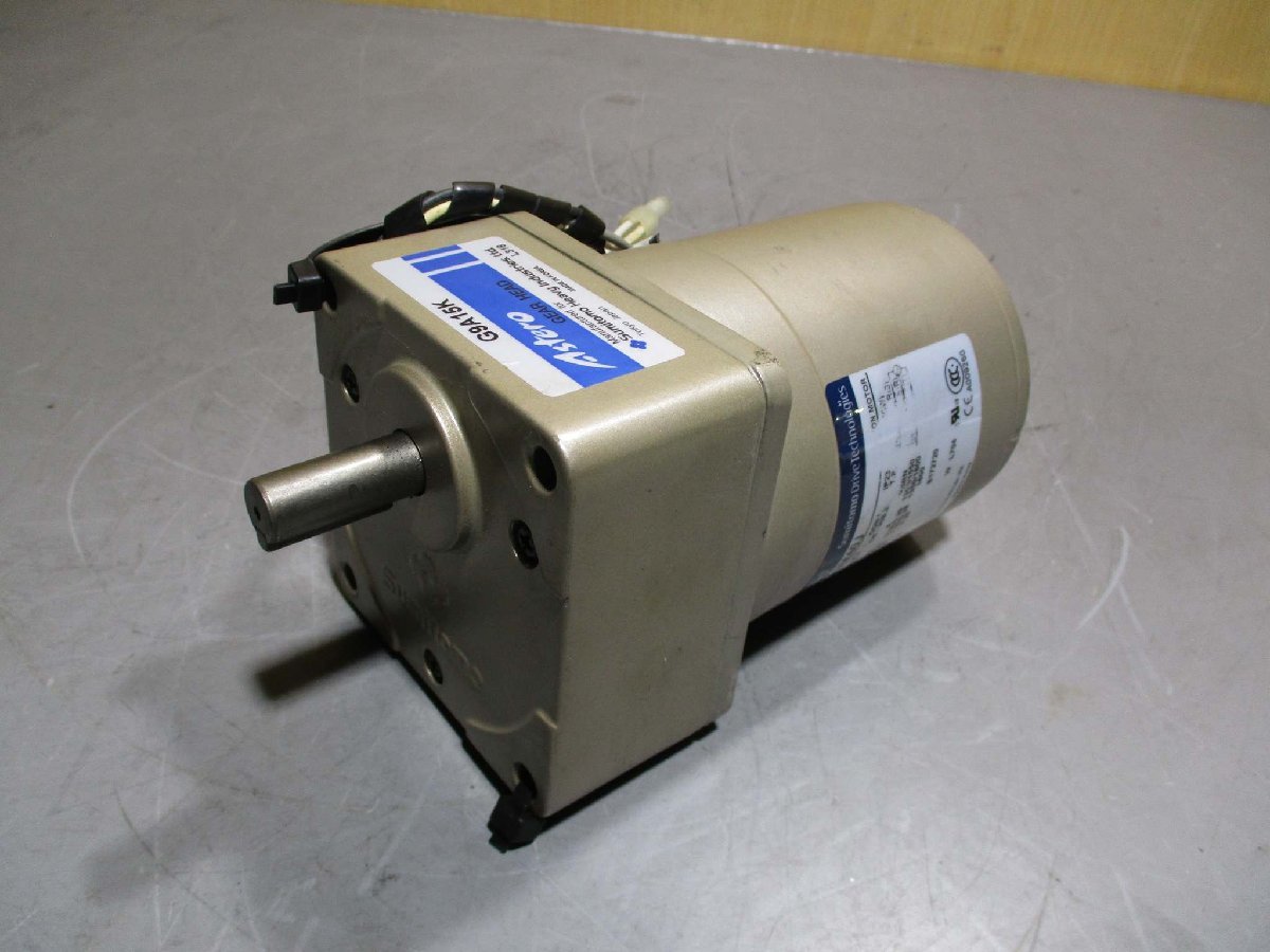 中古 SUMITOMO INDUCTION MOTOR A9M40J 40W /GEAR HEAD G9A15K(R50908GAE017)_画像9