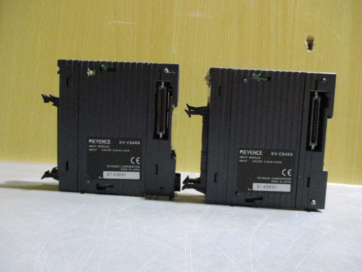 中古 KEYENCE INPUT MODULE KV-C64XA PLC 64点コネクタ 入力ユニット 2個(R50926BPB055)_画像1