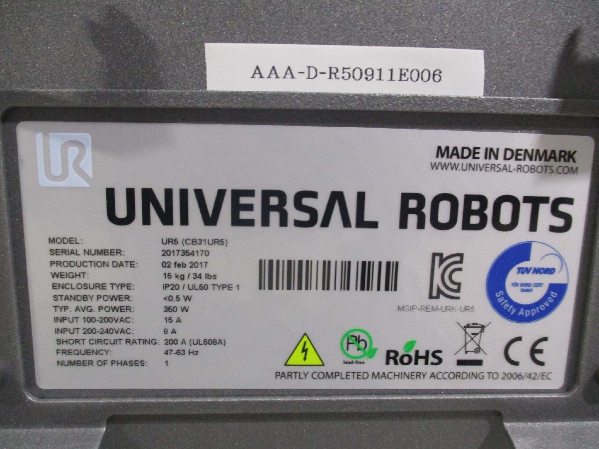 中古 UNIVERSAL ROBOTS UR5 UR協働ロボット ＜送料別＞(AAA-D-R50911E006)_画像8