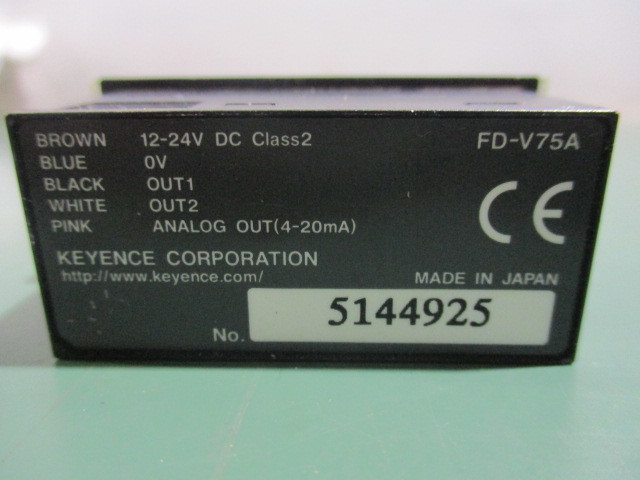 中古 KEYENCE 流量センサ アンプ FD-V75A(AASR41015B015)_画像3