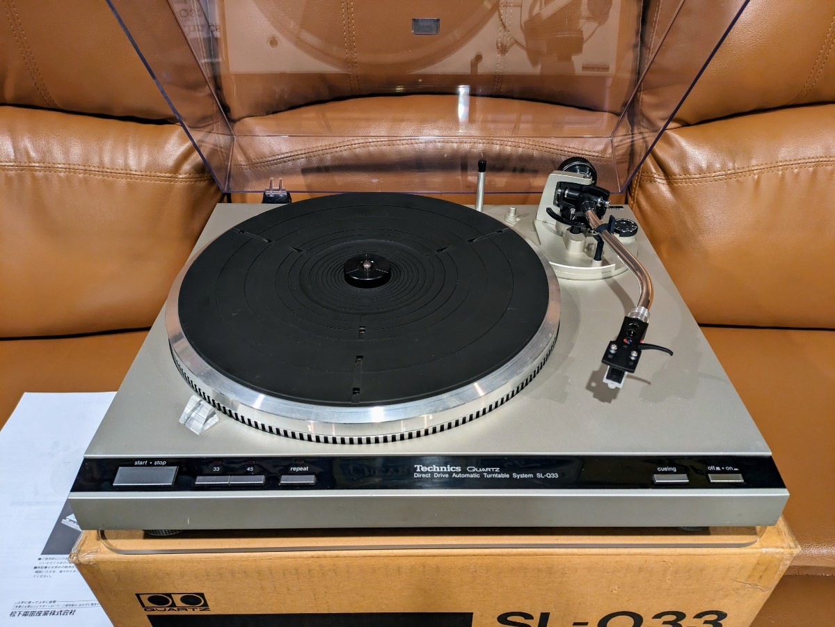 美品 元箱付き メンテナンス済 Technics SL-Q33 新品カートリッジ フルオートレコードプレーヤー ダイレクトドライブ クォーツ_画像2