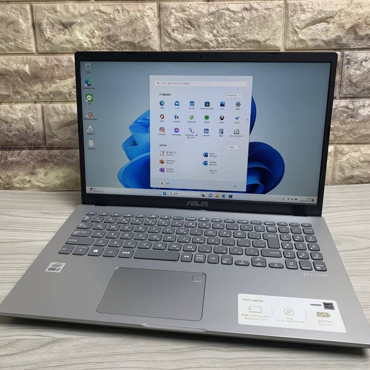 2020年モデル♪第10世代♪Core i7-10510U SSD512GB ASUS X545F メモリ12GB Full HD WIN11 office2019_画像1