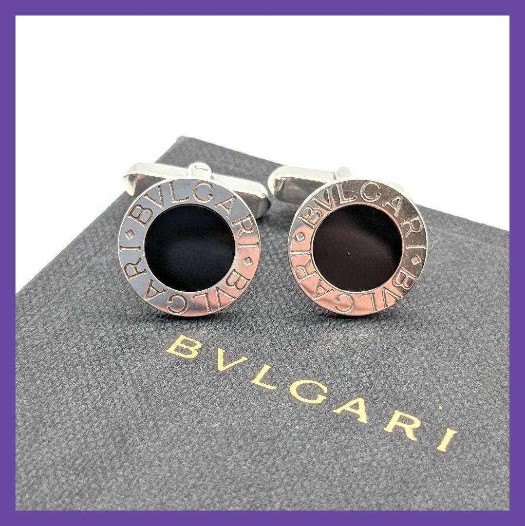 BVLGARI ブルガリ カフス シルバー 925 オニキス カフリンクス 黒 SV