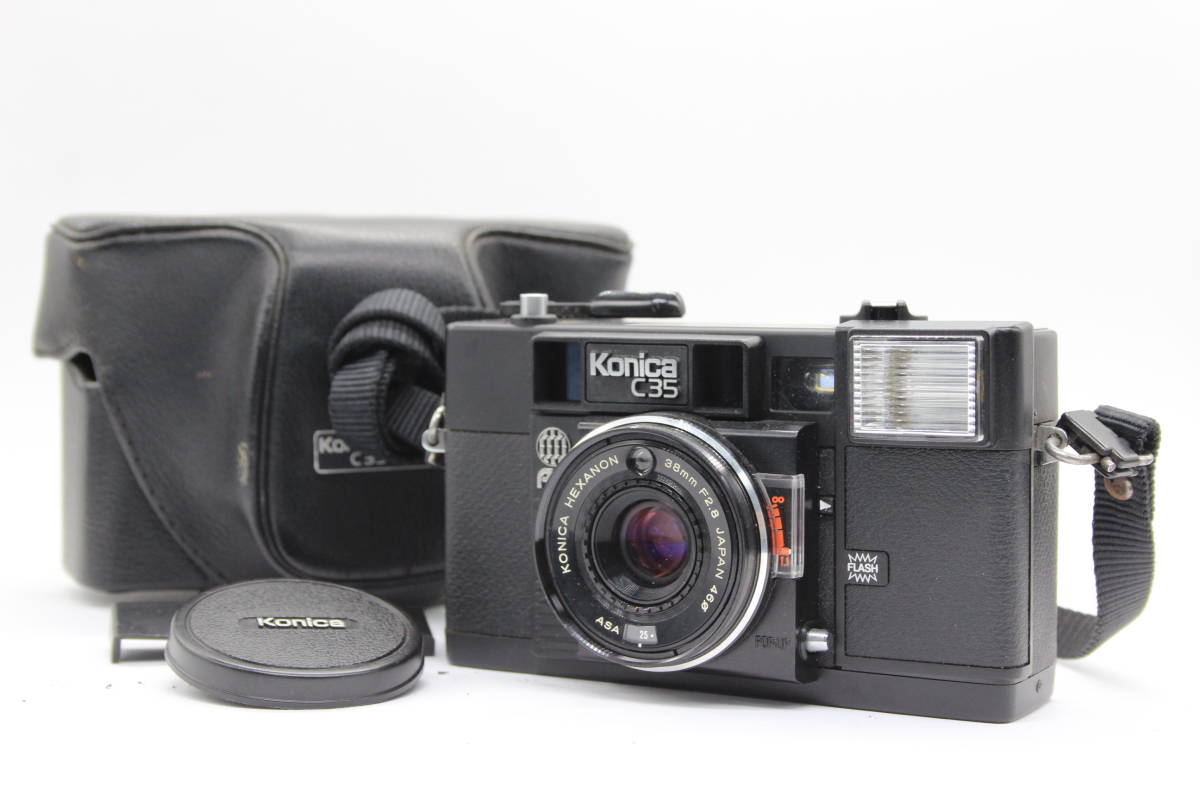 【訳あり品】 コニカ KONICA C35 AF HEXANON 38mm F2.8 ケース付き コンパクトカメラ s3176_画像1