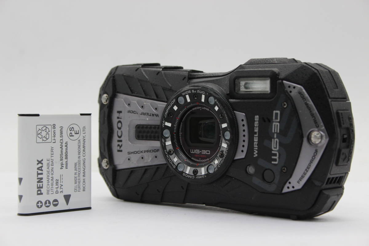 [ goods with special circumstances ] Ricoh Ricoh WG-30W black 5x Zoom battery attaching compact digital camera s3447