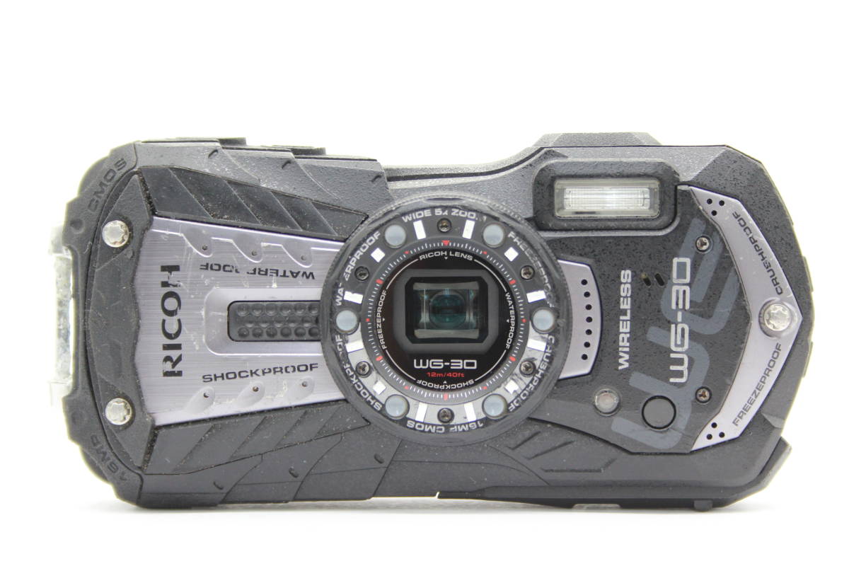 [ goods with special circumstances ] Ricoh Ricoh WG-30W black 5x Zoom battery attaching compact digital camera s3447