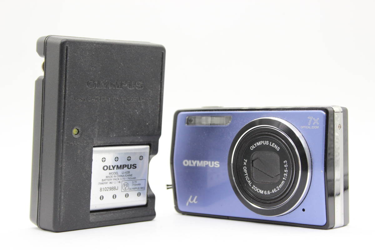 【返品保証】 オリンパス Olympus μ-7000 ブルー 7x バッテリー チャージャー付き コンパクトデジタルカメラ s3453の画像1