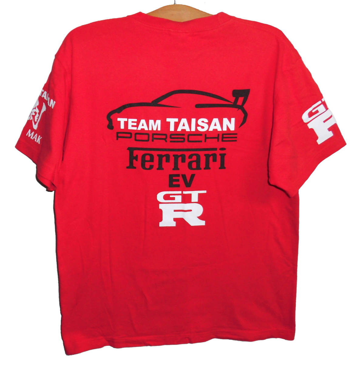 TEAM TAISAN レーシングチーム タイサン EVレース Tシャツ M GT-R ポルシェ フェラーリ ロゴプリント_画像1