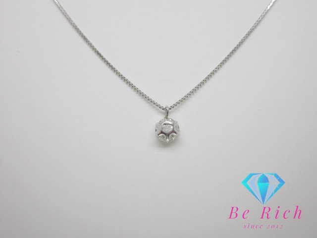 Pt850 Pt900 platinum diamond 0.20ct attaching design necklace pendant mere gem jewelry accessory [ used ]th9389