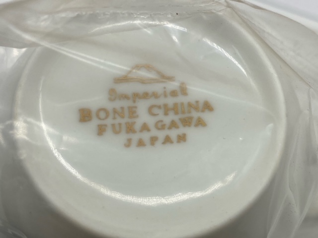 最高級陶磁器　ボン・チャイナ　竹園　ティーカップ 6客 　imperial BONE・CHINA FUKAGAWA JAPAN / 深川製磁 _画像5