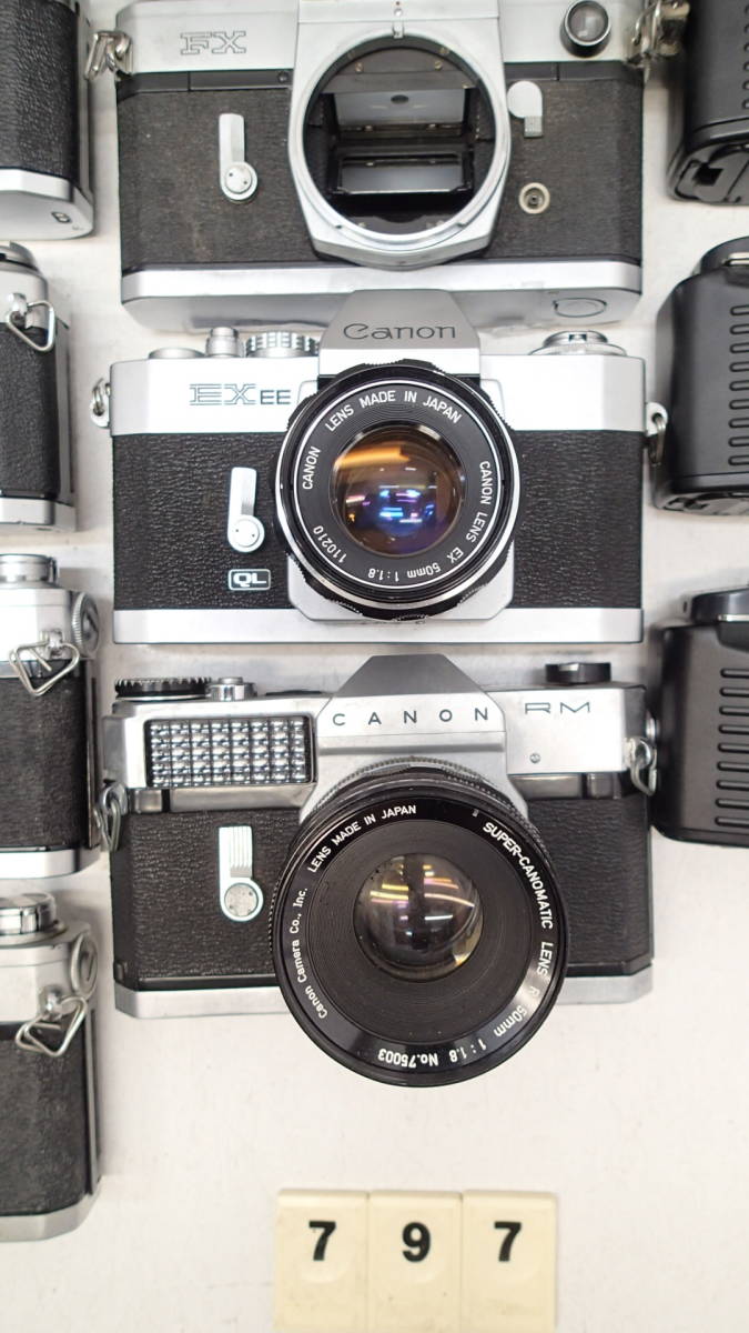 M797D 大量 ２７個 MF 一眼レフ カメラ フジカ ST801 ST605 ST701 AZ-1 キャノン FT FTb AL-1 AV-1 AE-1 FX T90 T50 EX EE RM 等 ジャンク_画像8