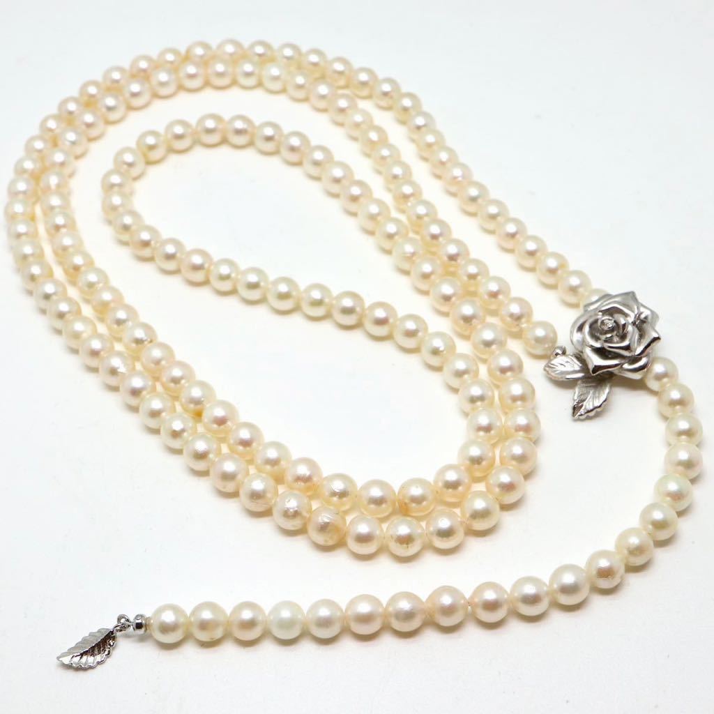 テリ良し!!《アコヤ本真珠ロングネックレス》N 6.0-6.5mm珠 61.8g 98.5cm pearl necklace jewelry ジュエリー DG0/EB0_画像4