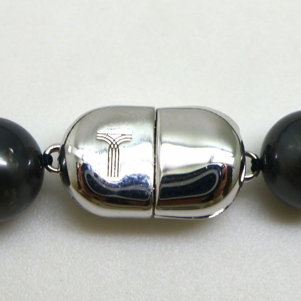 《南洋黒蝶真珠ネックレス&Pt900ピアス》N 64.7g 43cm 8.5-11.0mm珠 真珠 pearl necklace ジュエリー jewelry EC0/EE0_画像7
