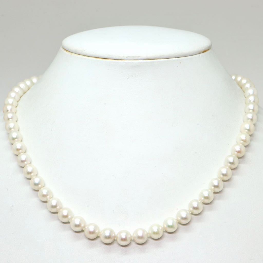テリ良し!!《アコヤ本真珠ネックレス》N 7.0-7.5mm珠 32.5g 45.5cm pearl necklace ジュエリー jewelry EA5/EB0_画像2
