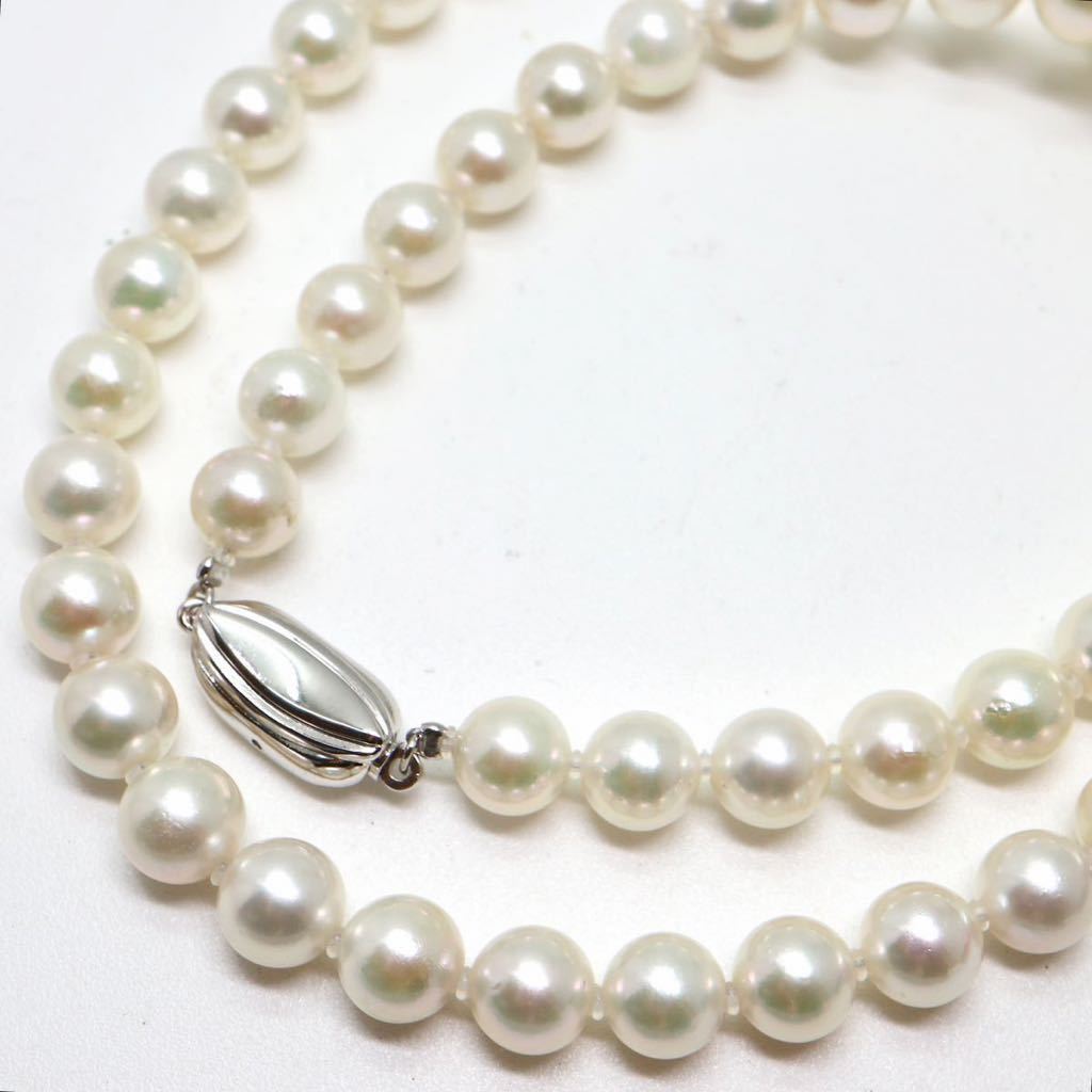 テリ良し!!《アコヤ本真珠ネックレス》N 7.0-7.5mm珠 32.5g 45.5cm pearl necklace ジュエリー jewelry EA5/EB0_画像1