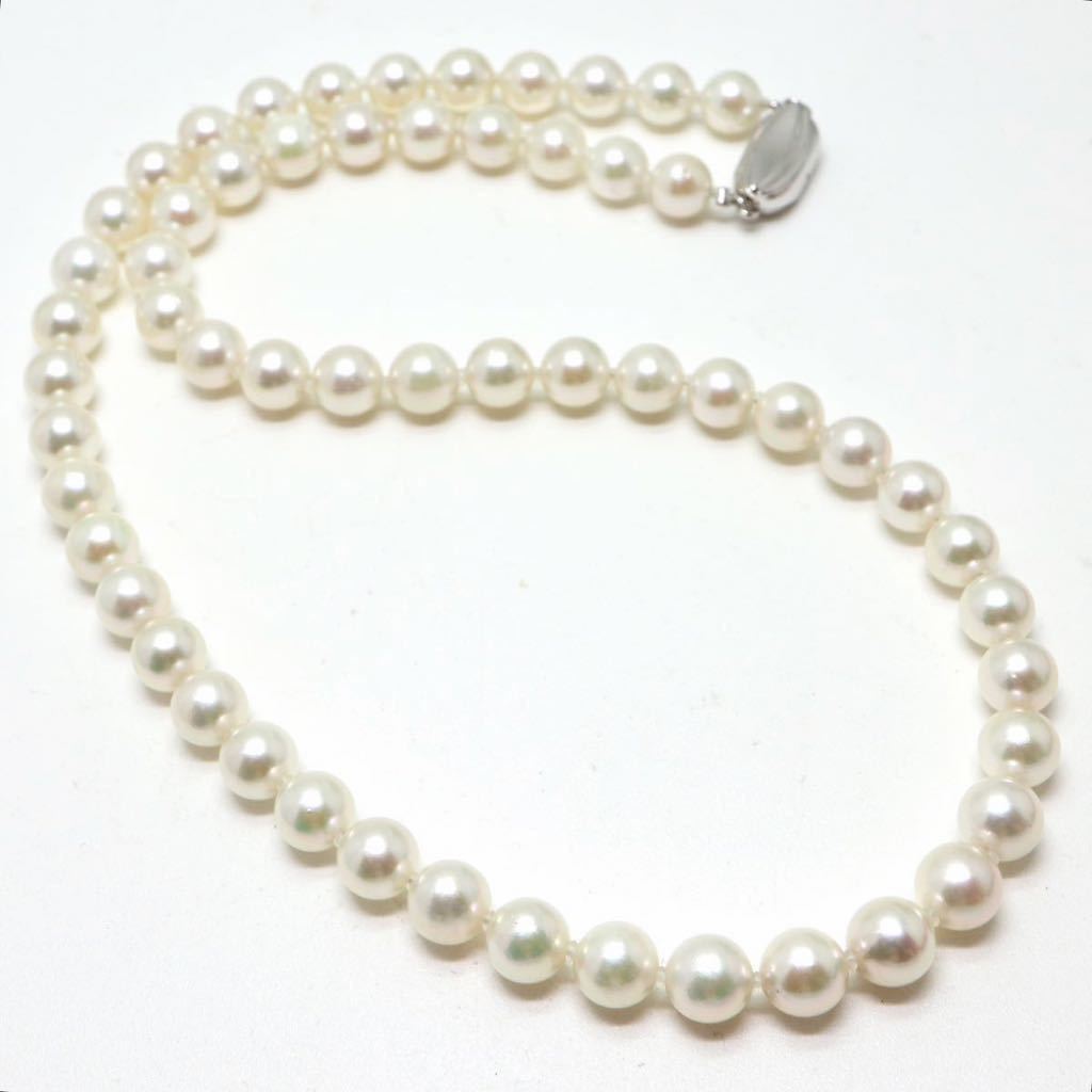 テリ良し!!《アコヤ本真珠ネックレス》N 7.0-7.5mm珠 32.5g 45.5cm pearl necklace ジュエリー jewelry EA5/EB0_画像5