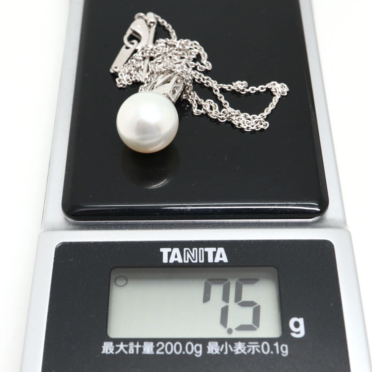 POLA jewelry(ポーラジュエリー)《K18WG天然ダイヤモンド付南洋白蝶真珠ネックレス》N 7.5g 45cm 11.5mm珠 pearl necklace jewelry ED9/EE7_画像10