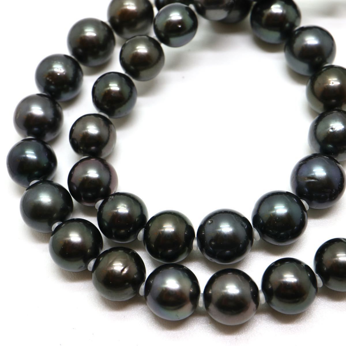 《南洋黒蝶真珠ネックレス》N 46.0g 41.5cm 8.0-10.5mm珠 真珠 pearl necklace ジュエリー jewelry DH0/EC0_画像4