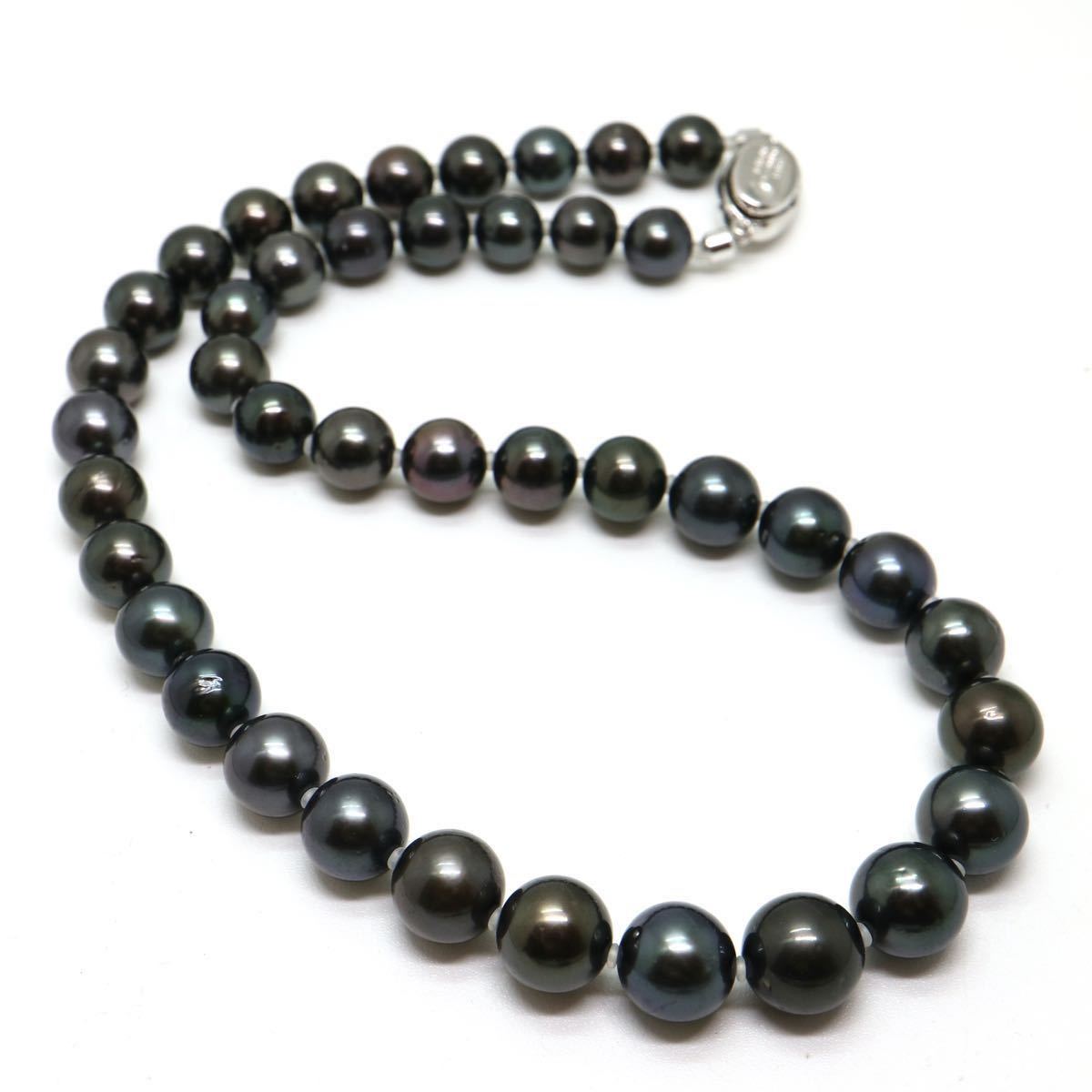 《南洋黒蝶真珠ネックレス》N 46.0g 41.5cm 8.0-10.5mm珠 真珠 pearl necklace ジュエリー jewelry DH0/EC0_画像5