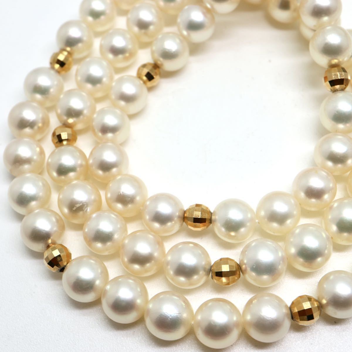 高品質!!《アコヤ本真珠ネックレス》N 7.5-8.0mm珠 54.2g 66.5cm pearl necklace ジュエリー jewelry EH0/ZZ_画像4