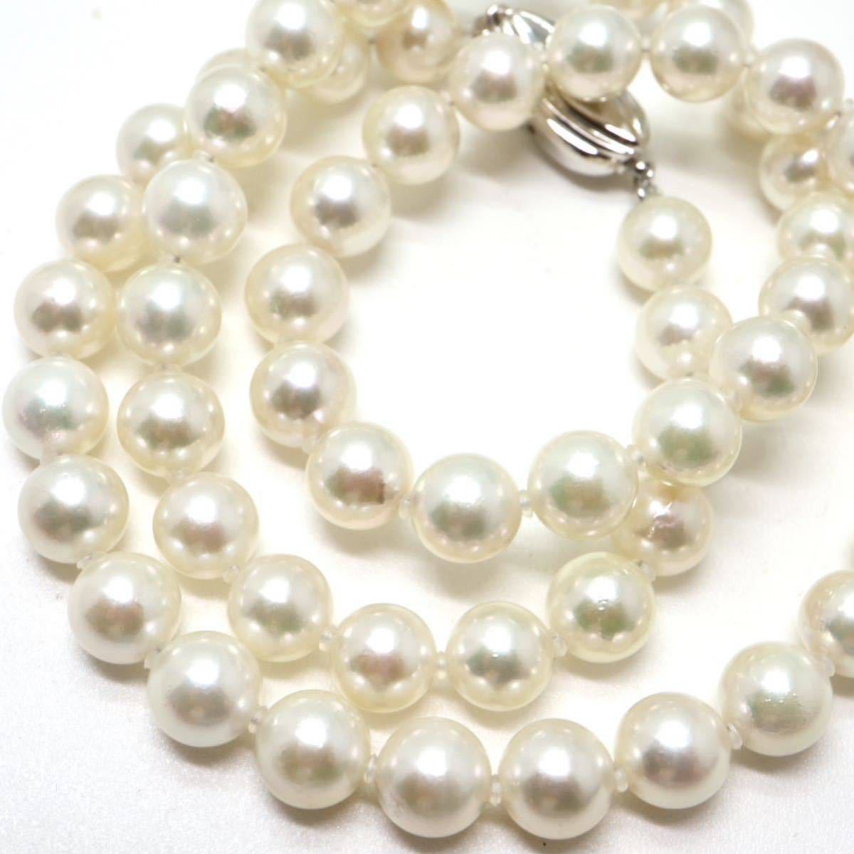 テリ良し!!《アコヤ本真珠ネックレス》N 7.0-7.5mm珠 32.5g 45.5cm pearl necklace ジュエリー jewelry EA5/EB0_画像4