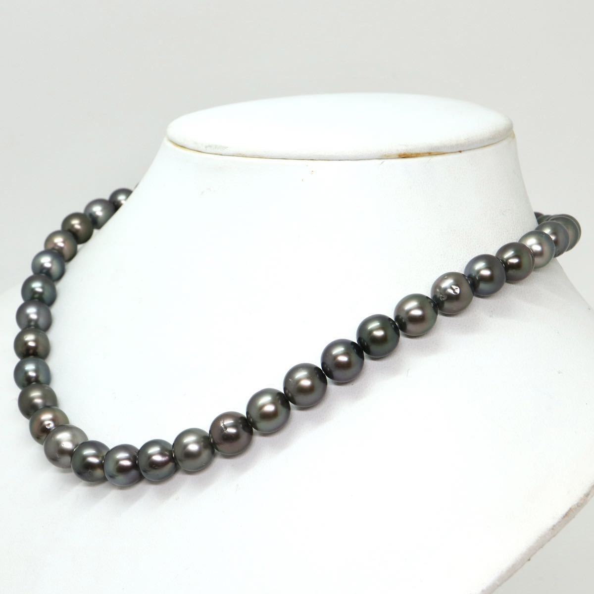  《南洋黒蝶真珠ネックレス》D 8.0-8.5mm珠 46.5g 42.5cm pearl necklace ジュエリー jewelry DH0/ED0_画像3