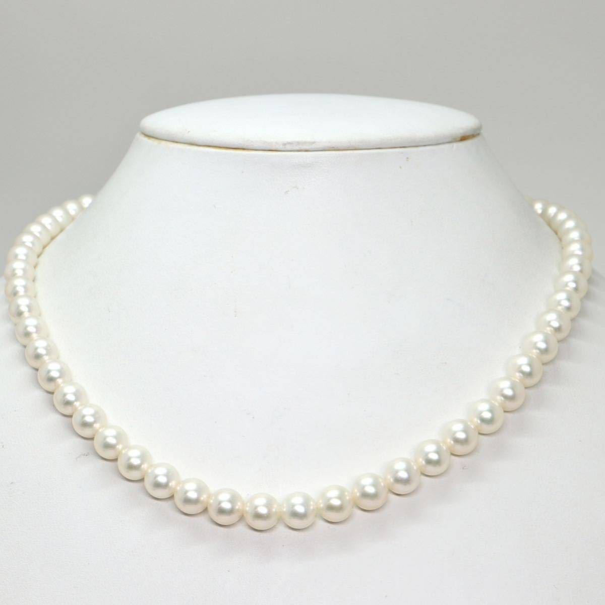 MIKIMOTO(ミキモト)良質!!《アコヤ本真珠ネックレス》D ◎7.0-7.5mm珠 32.7g 43cm pearl necklace jewelry ジュエリー ED5/EE5_画像2