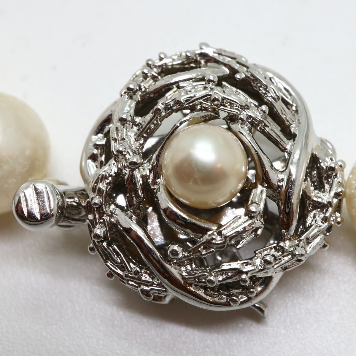 《アコヤ本真珠ネックレス》D 9.5-10.0mm珠 61.5g 44cm pearl necklace jewelry ジュエリー EC0/EE0_画像6