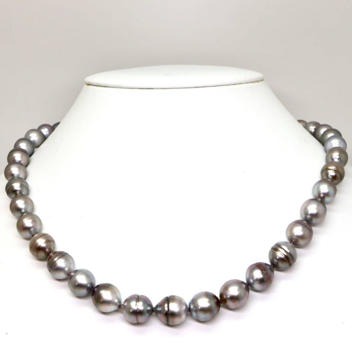 ◆南洋黒蝶真珠ネックレス◆D 59.6g 48.0cm 9.5-11.0mm珠 パール pearl necklace jewelry DB0/DH0_画像2