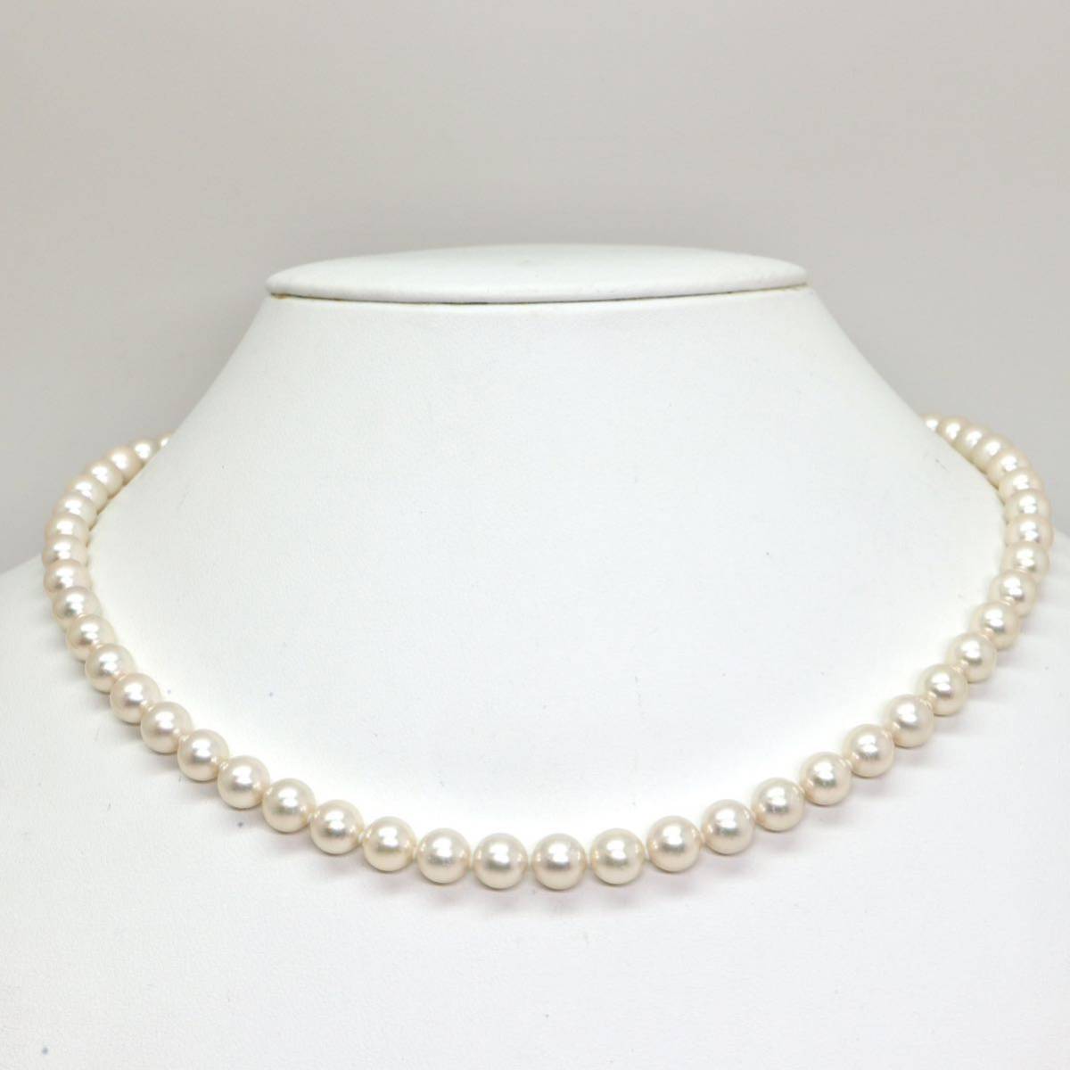 良質!!◆K14WG アコヤ本真珠ネックレス◆D 28.0g 44.0cm 6.5mm珠 pearl necklace jewelry DH1/EB0_画像2